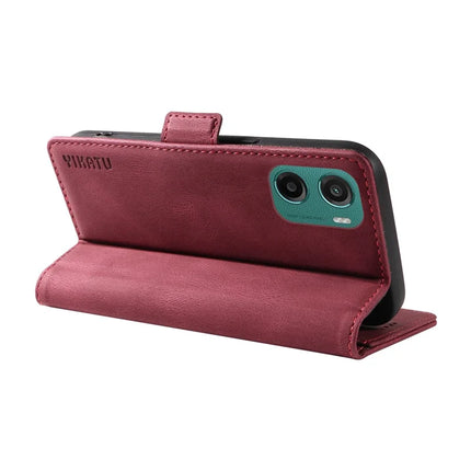 For Motorola Moto G05 4G Leather Case YIKATU YK-005 Skin-touch Feeling Wallet Phone Cover