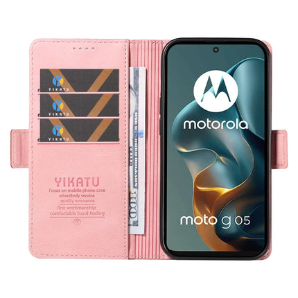 For Motorola Moto G05 4G Leather Case YIKATU YK-005 Skin-touch Feeling Wallet Phone Cover