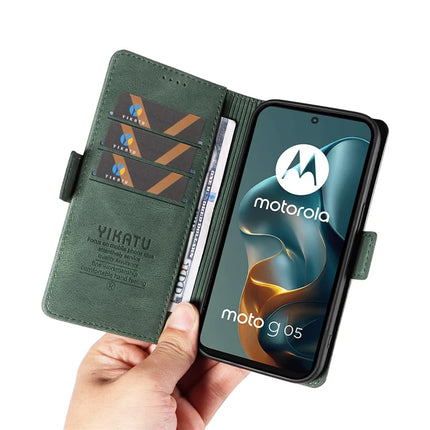For Motorola Moto G05 4G Leather Case YIKATU YK-005 Skin-touch Feeling Wallet Phone Cover