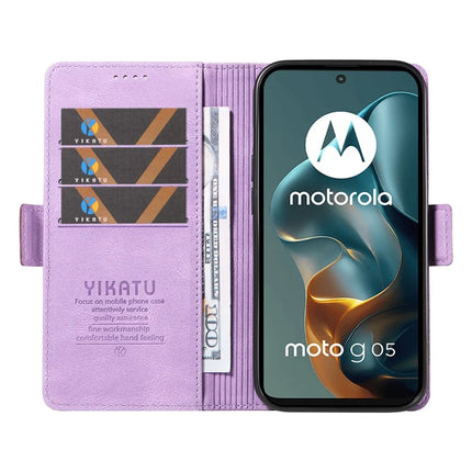 For Motorola Moto G05 4G Leather Case YIKATU YK-005 Skin-touch Feeling Wallet Phone Cover