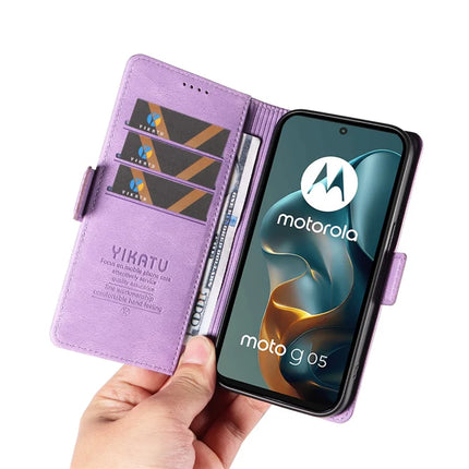 For Motorola Moto G05 4G Leather Case YIKATU YK-005 Skin-touch Feeling Wallet Phone Cover