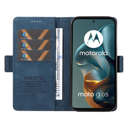 For Motorola Moto G05 4G Leather Case YIKATU YK-005 Skin-touch Feeling Wallet Phone Cover