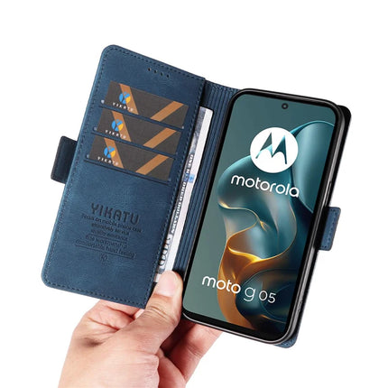 For Motorola Moto G05 4G Leather Case YIKATU YK-005 Skin-touch Feeling Wallet Phone Cover