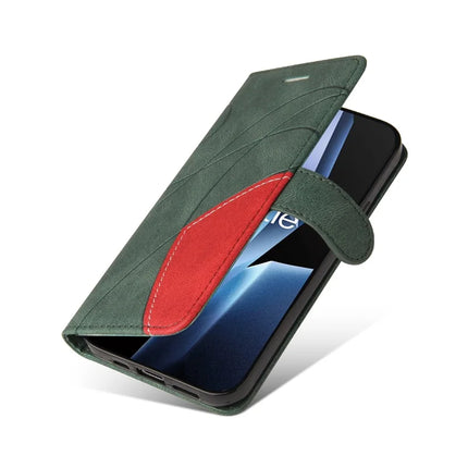 For OnePlus Ace 5G Leather Case Wallet Stand Color Splicing Phone Cover