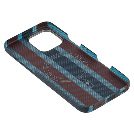For iPhone 16 Pro Magnetic Case Tri Color Aramid Fiber Slim Phone Cover with Metal Lens Frame