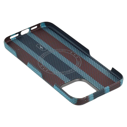 For iPhone 16 Pro Magnetic Case Tri Color Aramid Fiber Slim Phone Cover with Metal Lens Frame