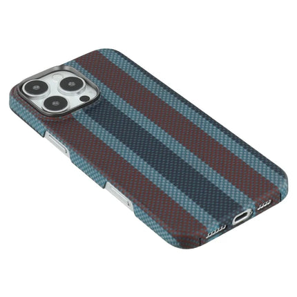 For iPhone 16 Pro Magnetic Case Tri Color Aramid Fiber Slim Phone Cover with Metal Lens Frame
