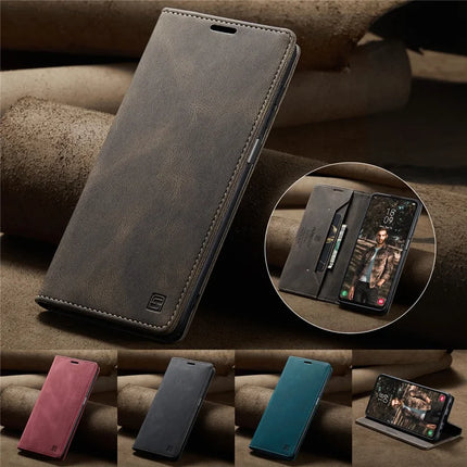 For Samsung Galaxy M23 5G / Galaxy A23 5G (Global Version) Wallet Case AUTSPACE A01 Leather Stand Cover with RFID Blocking Card Holder