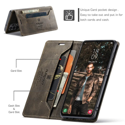 For Samsung Galaxy M23 5G / Galaxy A23 5G (Global Version) Wallet Case AUTSPACE A01 Leather Stand Cover with RFID Blocking Card Holder