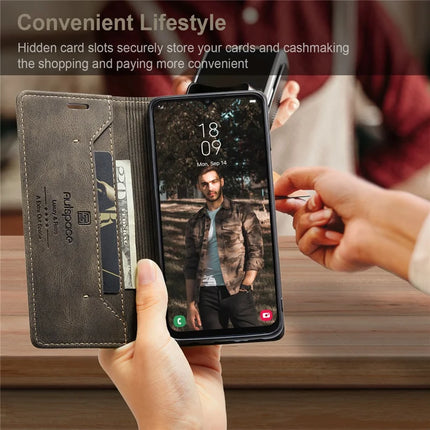 For Samsung Galaxy M23 5G / Galaxy A23 5G (Global Version) Wallet Case AUTSPACE A01 Leather Stand Cover with RFID Blocking Card Holder