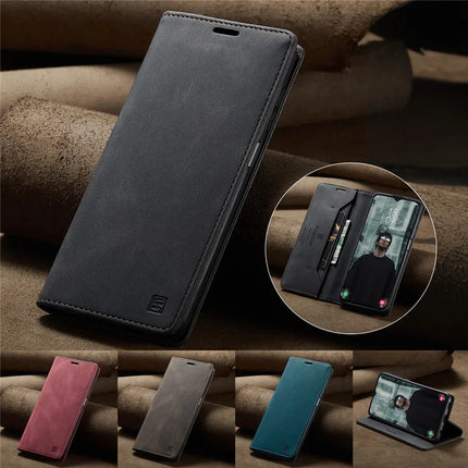 For Samsung Galaxy M23 5G / Galaxy A23 5G (Global Version) Wallet Case AUTSPACE A01 Leather Stand Cover with RFID Blocking Card Holder