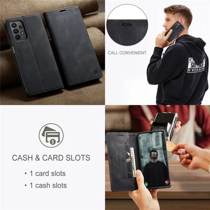 For Samsung Galaxy M23 5G / Galaxy A23 5G (Global Version) Wallet Case AUTSPACE A01 Leather Stand Cover with RFID Blocking Card Holder