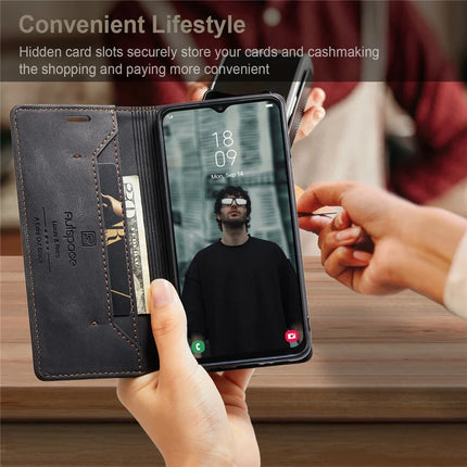 For Samsung Galaxy M23 5G / Galaxy A23 5G (Global Version) Wallet Case AUTSPACE A01 Leather Stand Cover with RFID Blocking Card Holder