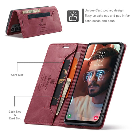 For Samsung Galaxy M23 5G / Galaxy A23 5G (Global Version) Wallet Case AUTSPACE A01 Leather Stand Cover with RFID Blocking Card Holder