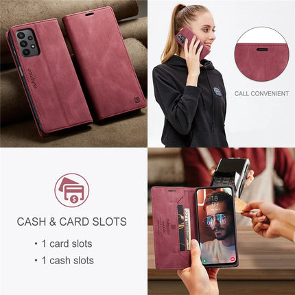 For Samsung Galaxy M23 5G / Galaxy A23 5G (Global Version) Wallet Case AUTSPACE A01 Leather Stand Cover with RFID Blocking Card Holder