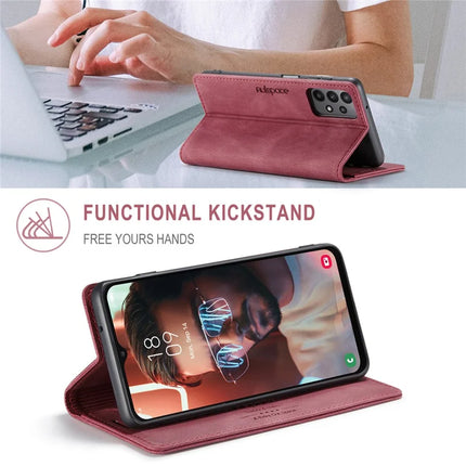 For Samsung Galaxy M23 5G / Galaxy A23 5G (Global Version) Wallet Case AUTSPACE A01 Leather Stand Cover with RFID Blocking Card Holder