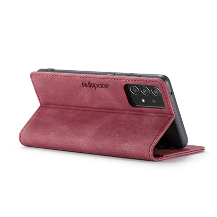 For Samsung Galaxy A40 Wallet Case AUTSPACE A01 Leather Stand Cover with RFID Blocking Card Holder