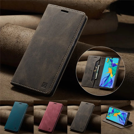 For Samsung Galaxy A50s / Galaxy A30s / Galaxy A50 Wallet Case AUTSPACE A01 Leather Stand Cover with RFID Blocking Card Holder