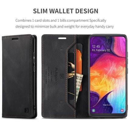 For Samsung Galaxy A50s / Galaxy A30s / Galaxy A50 Wallet Case AUTSPACE A01 Leather Stand Cover with RFID Blocking Card Holder