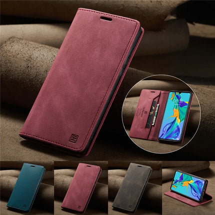 For Samsung Galaxy A50s / Galaxy A30s / Galaxy A50 Wallet Case AUTSPACE A01 Leather Stand Cover with RFID Blocking Card Holder