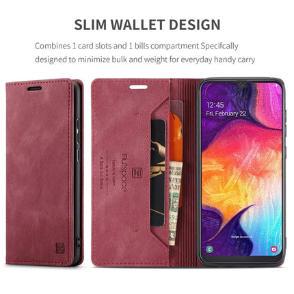 For Samsung Galaxy A50s / Galaxy A30s / Galaxy A50 Wallet Case AUTSPACE A01 Leather Stand Cover with RFID Blocking Card Holder
