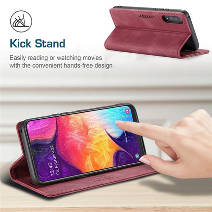 For Samsung Galaxy A50s / Galaxy A30s / Galaxy A50 Wallet Case AUTSPACE A01 Leather Stand Cover with RFID Blocking Card Holder
