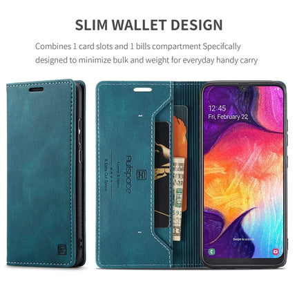 For Samsung Galaxy A50s / Galaxy A30s / Galaxy A50 Wallet Case AUTSPACE A01 Leather Stand Cover with RFID Blocking Card Holder