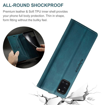 For Samsung Galaxy A31 Wallet Case AUTSPACE A01 Leather Stand Cover with RFID Blocking Card Holder