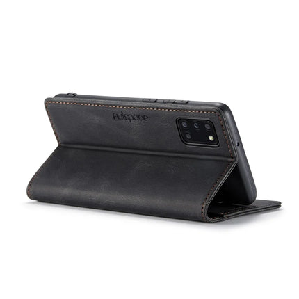 For Samsung Galaxy A31 Wallet Case AUTSPACE A01 Leather Stand Cover with RFID Blocking Card Holder
