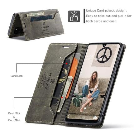 For Samsung Galaxy A31 Wallet Case AUTSPACE A01 Leather Stand Cover with RFID Blocking Card Holder