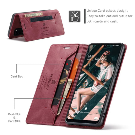 For Samsung Galaxy A31 Wallet Case AUTSPACE A01 Leather Stand Cover with RFID Blocking Card Holder