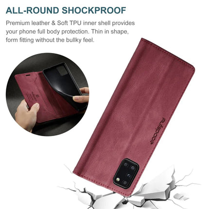 For Samsung Galaxy A31 Wallet Case AUTSPACE A01 Leather Stand Cover with RFID Blocking Card Holder