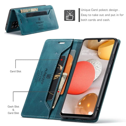 For Samsung Galaxy M42 5G / Galaxy A42 5G Wallet Case AUTSPACE A01 Leather Stand Cover with RFID Blocking Card Holder