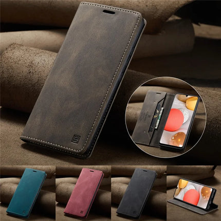For Samsung Galaxy M42 5G / Galaxy A42 5G Wallet Case AUTSPACE A01 Leather Stand Cover with RFID Blocking Card Holder