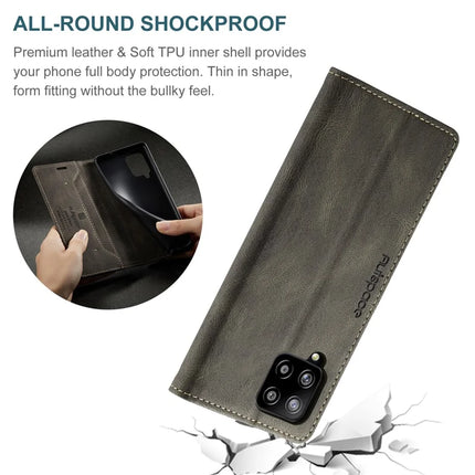 For Samsung Galaxy M42 5G / Galaxy A42 5G Wallet Case AUTSPACE A01 Leather Stand Cover with RFID Blocking Card Holder