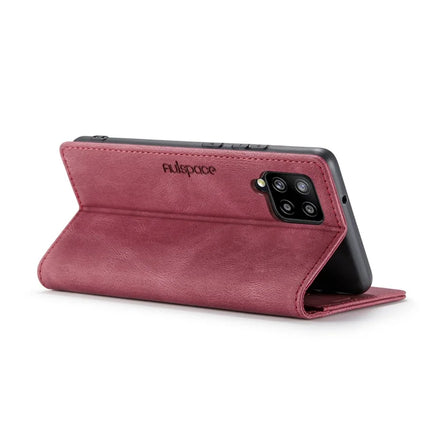 For Samsung Galaxy M42 5G / Galaxy A42 5G Wallet Case AUTSPACE A01 Leather Stand Cover with RFID Blocking Card Holder