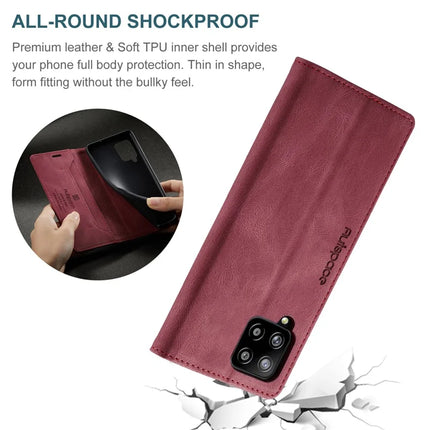 For Samsung Galaxy M42 5G / Galaxy A42 5G Wallet Case AUTSPACE A01 Leather Stand Cover with RFID Blocking Card Holder
