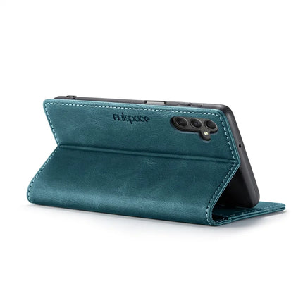 For Samsung Galaxy A24 4G (162.1 x 77.6 x 8.3mm) Wallet Case AUTSPACE A01 Leather Stand Cover with RFID Blocking Card Holder