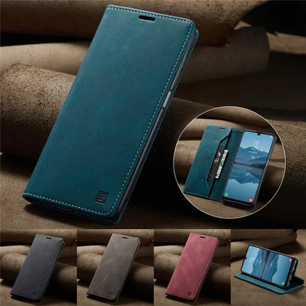 For Samsung Galaxy A24 4G (162.1 x 77.6 x 8.3mm) Wallet Case AUTSPACE A01 Leather Stand Cover with RFID Blocking Card Holder