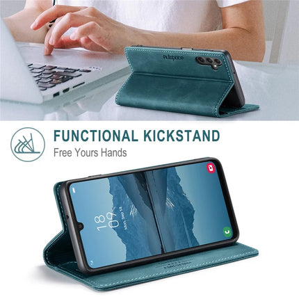 For Samsung Galaxy A24 4G (162.1 x 77.6 x 8.3mm) Wallet Case AUTSPACE A01 Leather Stand Cover with RFID Blocking Card Holder