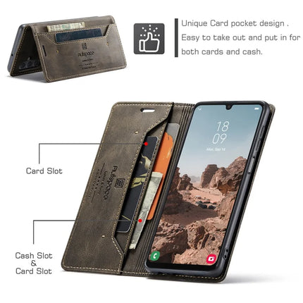 For Samsung Galaxy A24 4G (162.1 x 77.6 x 8.3mm) Wallet Case AUTSPACE A01 Leather Stand Cover with RFID Blocking Card Holder