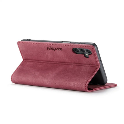 For Samsung Galaxy A24 4G (162.1 x 77.6 x 8.3mm) Wallet Case AUTSPACE A01 Leather Stand Cover with RFID Blocking Card Holder
