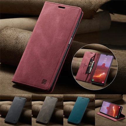 For Samsung Galaxy A24 4G (162.1 x 77.6 x 8.3mm) Wallet Case AUTSPACE A01 Leather Stand Cover with RFID Blocking Card Holder