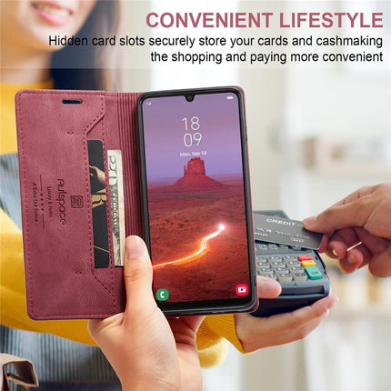 For Samsung Galaxy A24 4G (162.1 x 77.6 x 8.3mm) Wallet Case AUTSPACE A01 Leather Stand Cover with RFID Blocking Card Holder