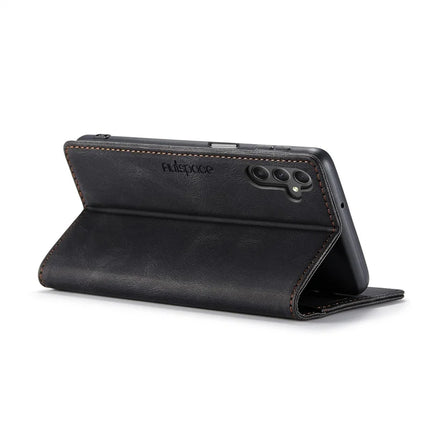 For Samsung Galaxy A24 4G (162.1 x 77.6 x 8.3mm) Wallet Case AUTSPACE A01 Leather Stand Cover with RFID Blocking Card Holder