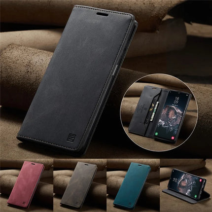 For Samsung Galaxy A24 4G (162.1 x 77.6 x 8.3mm) Wallet Case AUTSPACE A01 Leather Stand Cover with RFID Blocking Card Holder