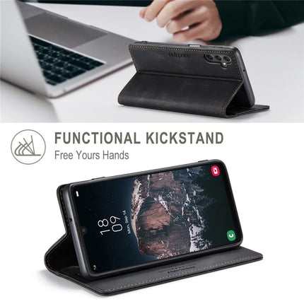 For Samsung Galaxy A24 4G (162.1 x 77.6 x 8.3mm) Wallet Case AUTSPACE A01 Leather Stand Cover with RFID Blocking Card Holder