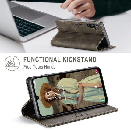 For Samsung Galaxy A15 5G / Galaxy A15 4G Wallet Case AUTSPACE A01 Leather Stand Cover with RFID Blocking Card Holder