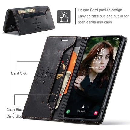 For Samsung Galaxy A15 5G / Galaxy A15 4G Wallet Case AUTSPACE A01 Leather Stand Cover with RFID Blocking Card Holder