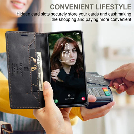 For Samsung Galaxy A15 5G / Galaxy A15 4G Wallet Case AUTSPACE A01 Leather Stand Cover with RFID Blocking Card Holder